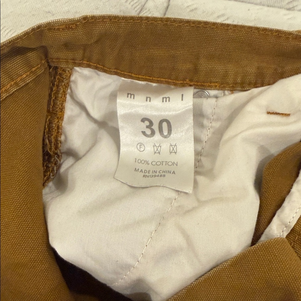 MNML Caramel Brown Patchwork Jeans with Cream Label - Picture 3 of 7